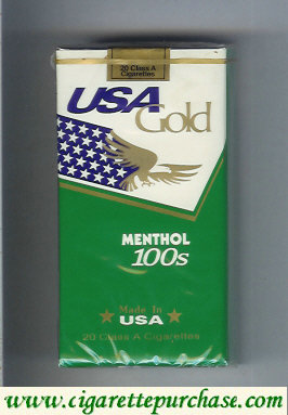 USA Gold Menthol 100s cigarettes soft box